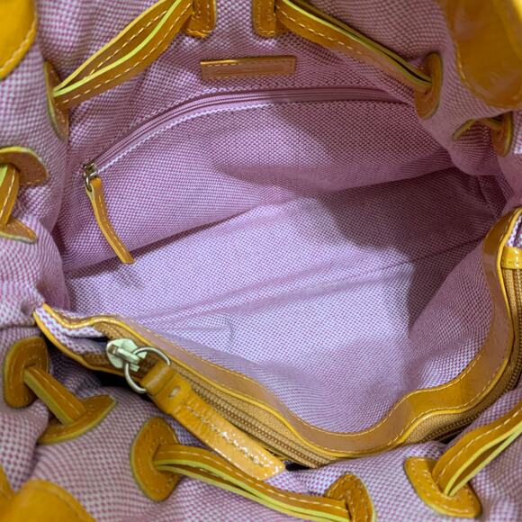 DOONEY & BOURKE Vintage Orange Yellow Small Patent Leather CHIARA D/S Satchel - Picture 11 of 16